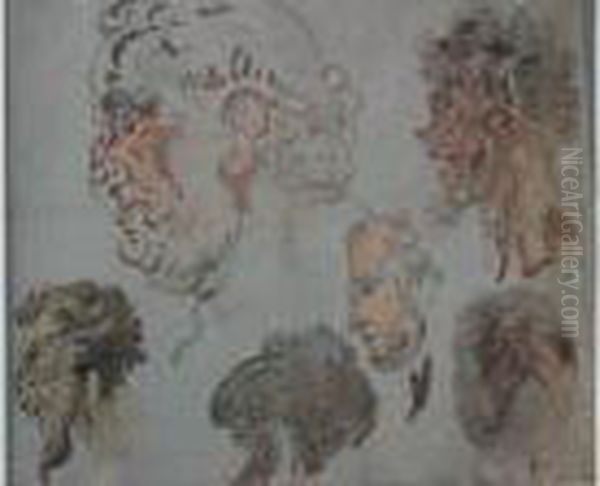 Etude De Visages Et D""animaux - view 1