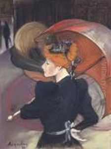 Femme Au Parapluie by Louis Anquetin