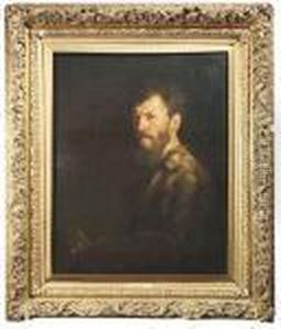 Assumedly Self-portrait Of The Artist With Palette And Implements by Louis Anquetin