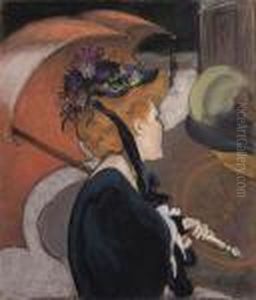 Femme Au Parapluie by Louis Anquetin