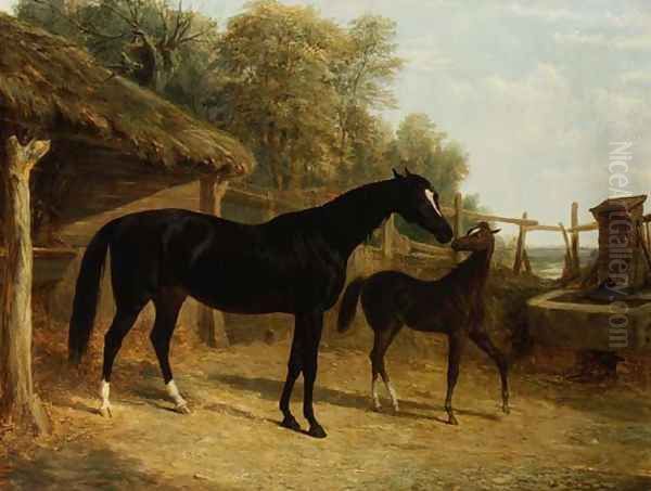 Levity, the property of J.C.Cockerill Esq., with her foal Queen Elizabeth, the property of Lord Dorchester, 1843 - view 1