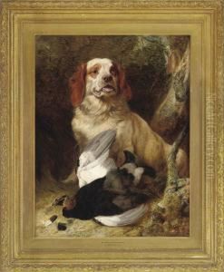 Spaniel And Blackcock by Richard Ansdell