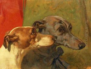 The Greyhounds 'Charley' and 'Jimmy' in an Interior by John Frederick Herring Snr
