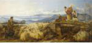 West Highlands - Dunstaffnage Castle In The Distance by Richard Ansdell
