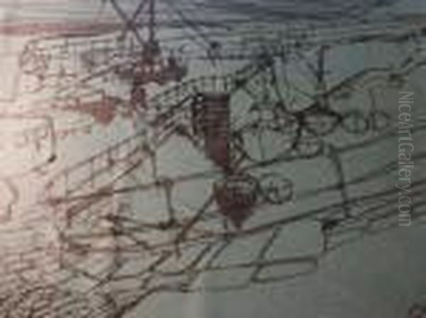 Figures And Vehicles By A Busy Harbour - view 1