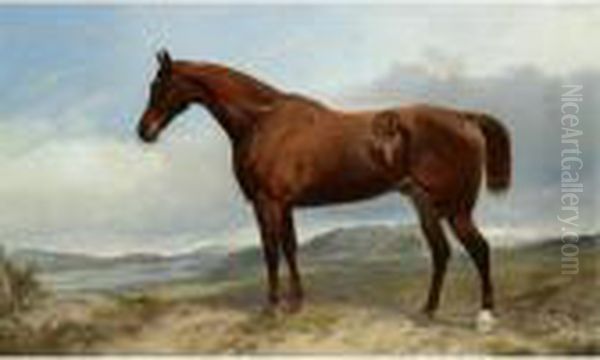 A Chestnut Hunter In A Landscape - view 1