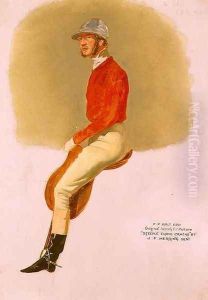 Portrait sketch of P.P. Rolt Esq. for 'Steeple Chase Cracks', 1846