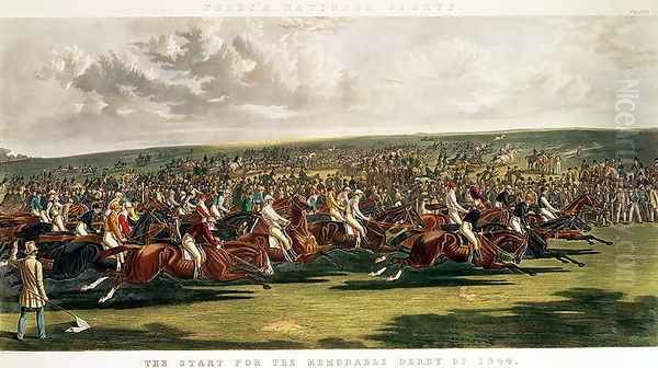 The Start of the Memorable Derby of 1844, engraved by Charles Hunt (1803-77) - view 1