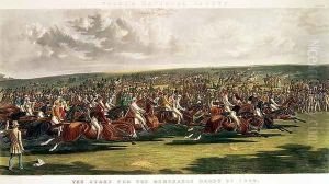 The Start of the Memorable Derby of 1844, engraved by Charles Hunt (1803-77) by John Frederick Herring Snr