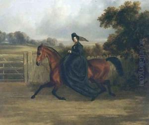 Lady Rush Out Riding Sidesaddle 1843