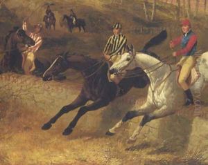Steeplechase The Wall 1 Detail by John Frederick Herring Snr