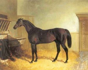 Charles XII a Brown Racehorse in a Stable by John Frederick Herring Snr