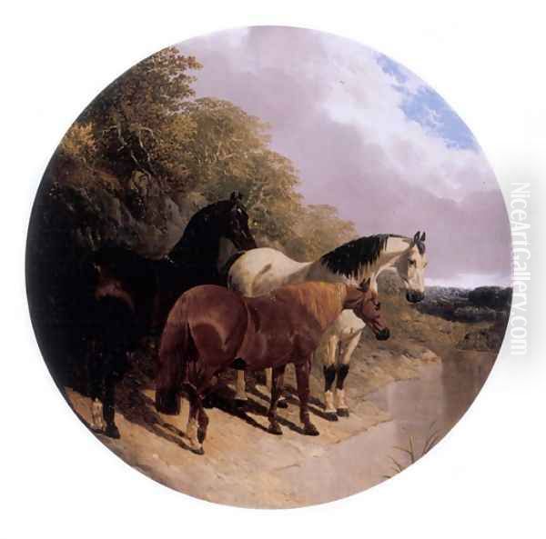 Horses Beside a River 1850 - view 1