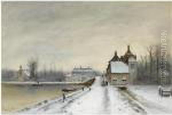 Figures In A Wintry Landscape, Voorburg - view 1
