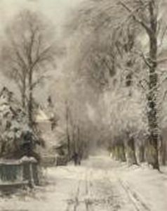 Wandering Along A Snowy Lane by Louis Apol