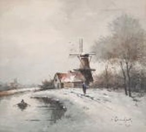 Windmill In A Winter Landscape Windmill In A Winter Landscape