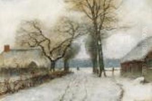 A Snow-covered Country Lane by Louis Apol