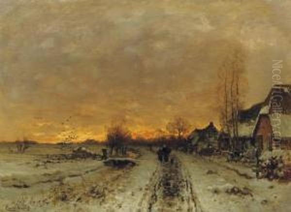 A Colourful Sunset In Winter - view 1