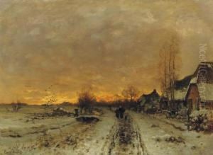 A Colourful Sunset In Winter