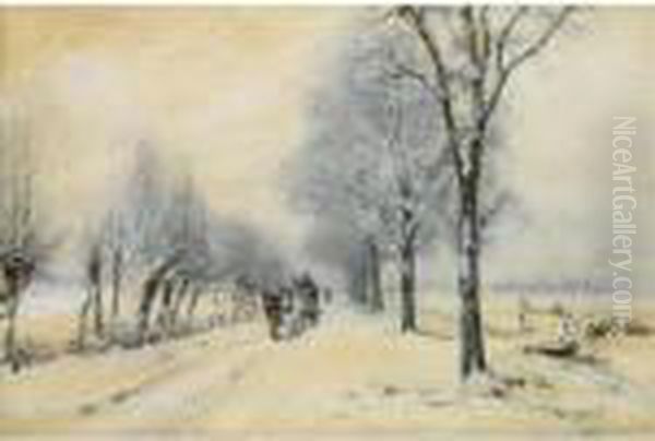 A Horse And Carriage In The Snow - view 1