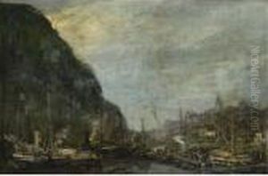 The Harbour Of Bergen, Norway by Louis Apol