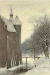 The Castle Doorwerth In Winter, Doorwerth by Louis Apol