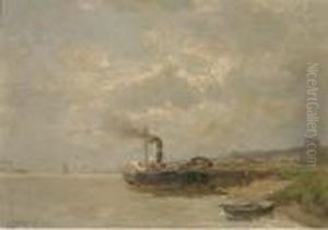 A Paddle-steamer Along A Jetty
