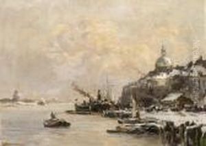 Harbour Of Dordrecht In Winter