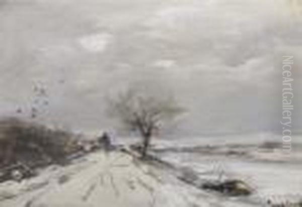 A Canal In Winter - view 1