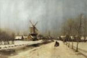 A View Of The Outskirts Of Delft In Winter by Louis Apol