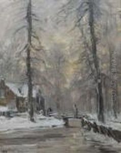 A Winter Forest At Dusk