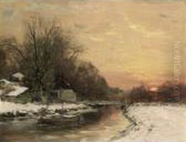 A Winter Landscape At Dusk - view 1