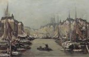 The Old Harbour Of Rotterdam In Winter by Louis Apol