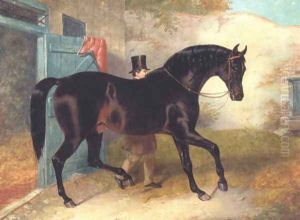 Dark Bay Racehorse by Stable by John Frederick Herring Snr