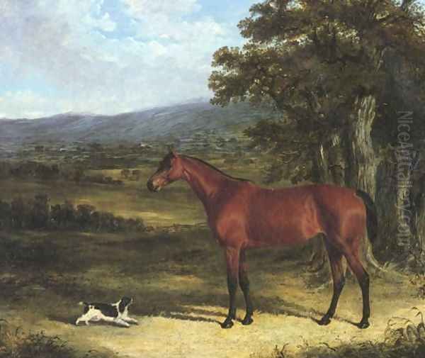 Bay And Spaniel In Landscape 1830 - view 1