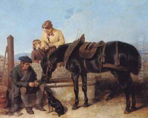 Watering Place Dear Dumfries by John Frederick Herring Snr