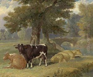 Pastoral Scene with Cows by John Frederick Herring Snr
