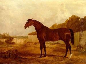 Blacklock in Landscape by John Frederick Herring Snr