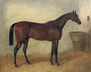 Merry Monarch A Bay Mare In a Stable 1845 by John Frederick Herring Snr