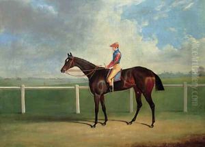 Bessy Bedlam, a bay racehorse with T. Nicholson up, on a racecourse by John Frederick Herring Snr