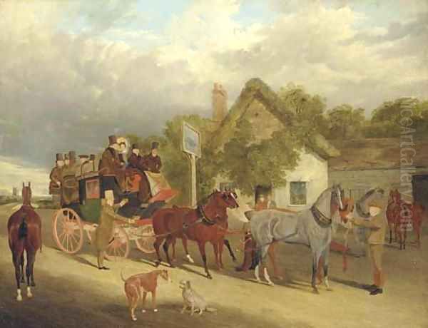 The Royal Mail - Changing Horses outside the Red Lion - view 1