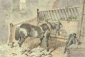 A carthorse in a stall by John Frederick Herring Snr
