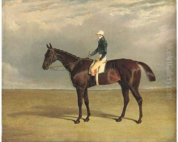Margrave with J. Robinson up, a racecourse beyond - view 1