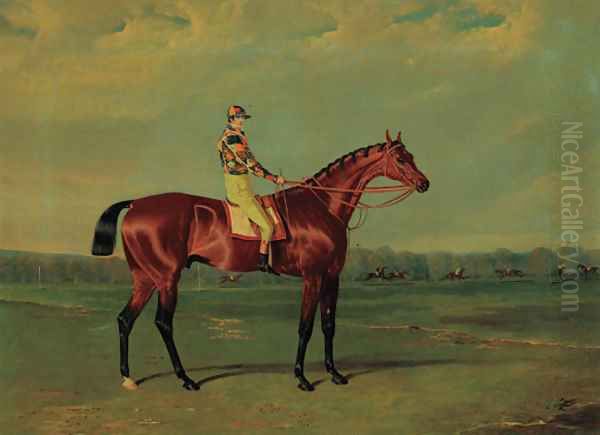 Memnon, a bay racehorse with William Scott up in the colours of Richard Watt, on Doncaster racecourse - view 1