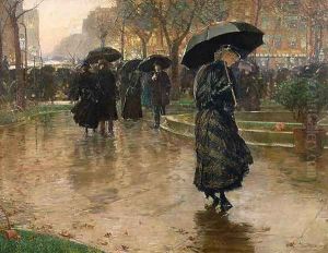 Rain Storm, Union Square, 1890 by Childe Hassam