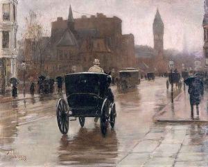 Columbus Avenue, Rainy Day, 1885 by Childe Hassam