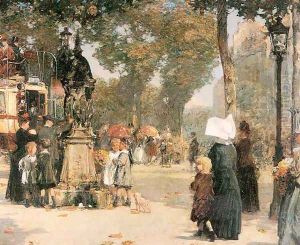 Paris Street Scene 1887 by Childe Hassam