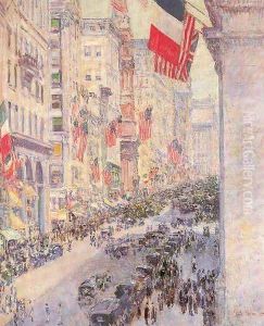 Up the Avenue from Thirty-Fourth Street, May 1917 by Childe Hassam