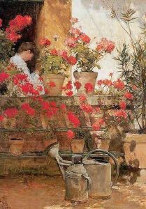 Geraniums 1888 by Childe Hassam
