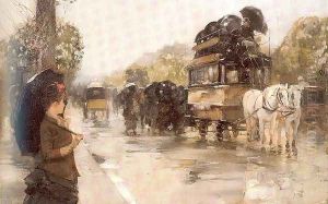 April Showers, Champs Elysées, Paris 1888 by Childe Hassam